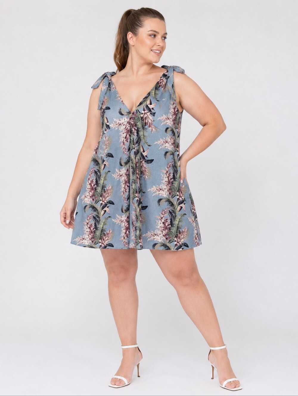 Zimmermann Winsome Trapeze Dress Blue Linen Size 3 US 10